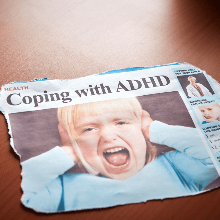 Newspaper with Coping with ADHD heading